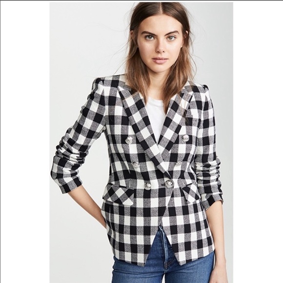 veronica beard gingham blazer